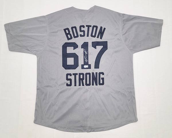 David Ortiz Autographed Boston Red Sox Boston Strong 617 Jersey Beckett  Witnessed