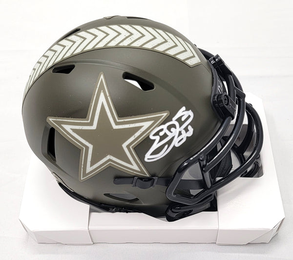 emmitt smith signed football helmet Emmitt Smith Autographed Dallas Cowboys STS Salute To Service Mini Hel