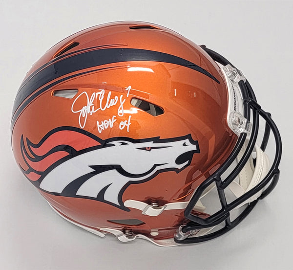 Shop John Elway Denver Broncos Autographed Authentic VSR4 Helmet 4