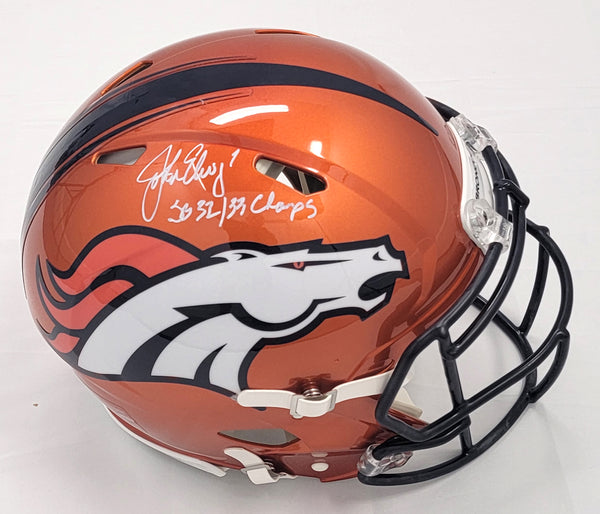 John Elway Autographed Denver Broncos Salute to Service Speed Mini Hel –  The Jersey Source