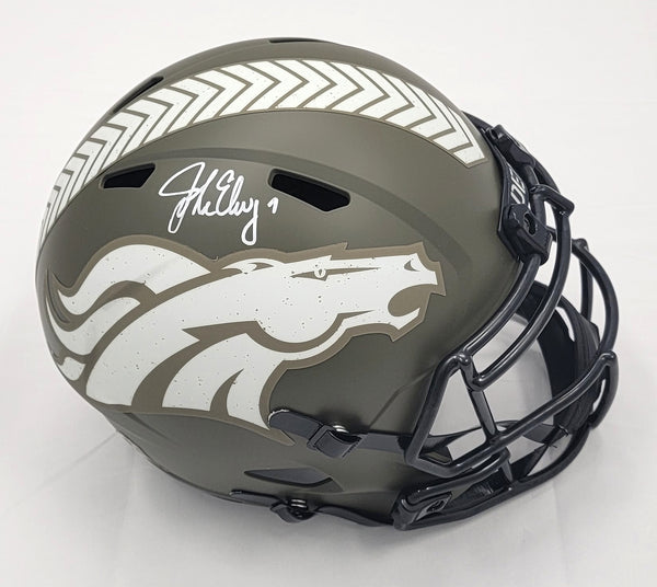 John Elway Signed Denver Broncos Speed Salute To Service Flex