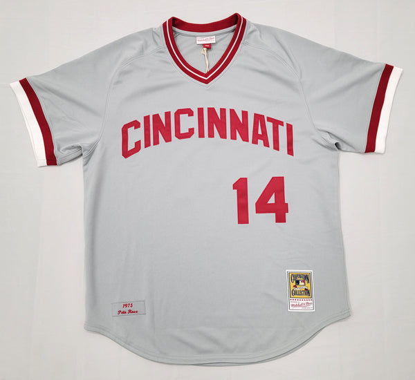 Pete Rose Signed Authentic Cincinnati Reds Mitchell Ness Rookie