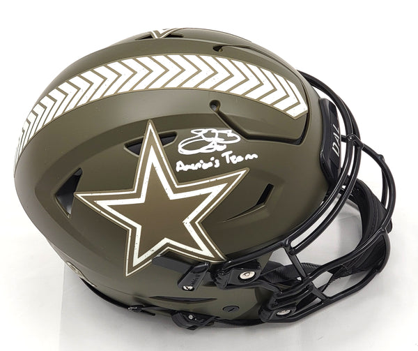 Cowboys Emmitt Smith Signed Salute To Service Speed Mini