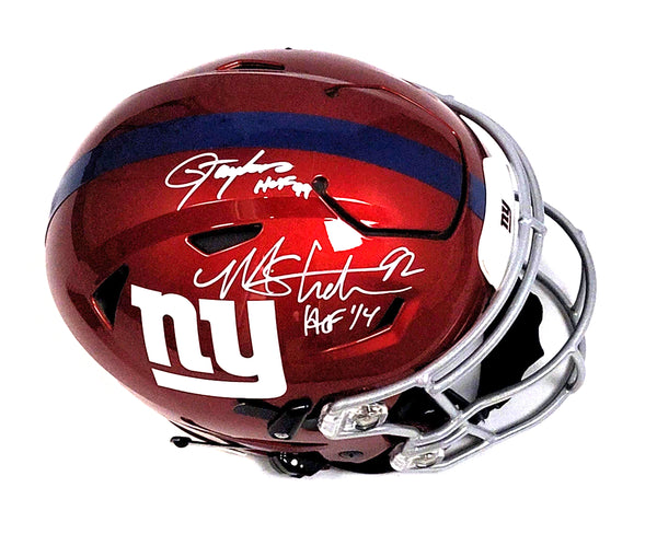 Lawrence Taylor Signed New York Giants Lunar Eclipse White Matte Riddell  Speed Mini Helmet