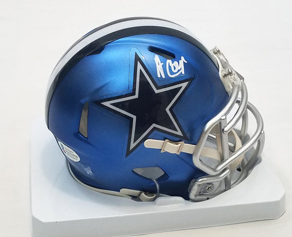 dallas cowboys alternate football helmet Amari Cooper Autographed Dallas Cowboys Blaze Mini Helmet Beckett Witn