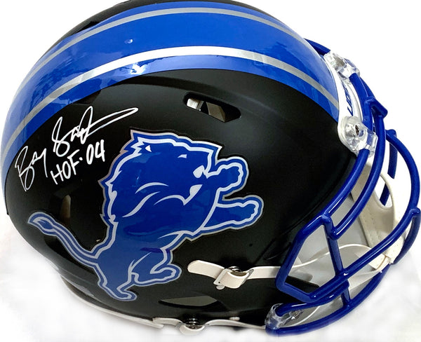 : Barry Sanders Autographed Hand Signed Riddell Detroit