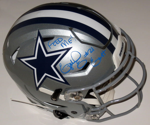 Ezekiel Elliott Autographed Dallas Cowboys Riddell Speed Flex Authenti -  Famous Ink