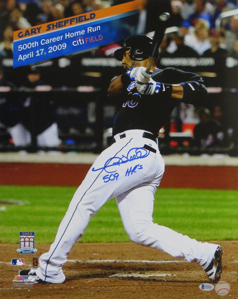 Gary Sheffield Autographed New York Mets 500th Home Run 16x20 W