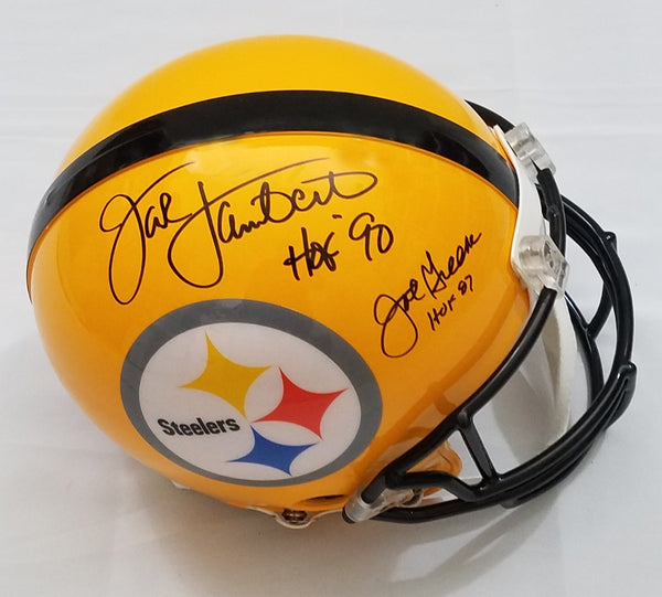 Joe Greene & Jack Lambert Autographed Pittsburgh Steelers Riddell Auth -  Famous Ink