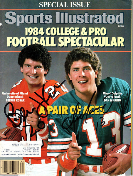 Dan Marino & Bernie Kosar Autographed Miami Dolphins Hurricanes