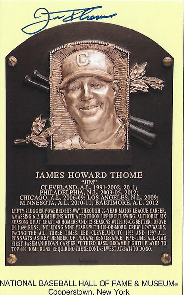 Jim Thome Autographed Indians White Sox Twins Phillies HOF Plaque
