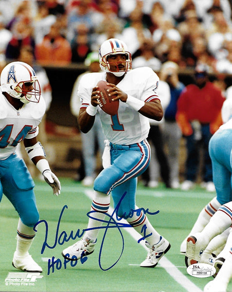 WARREN MOON AUTOGRPAHED HAND SIGNED HOUSTON OILERS 8X10 PHOTO