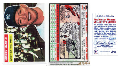 Mickey Mantle New York Yankees 1956 #135 Topps Ceramic Limited Edition Baseball Card W/COA