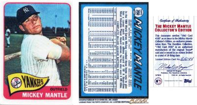 Mickey Mantle New York Yankees 1965 #350 Topps Ceramic Limited Edition Baseball Card W/COA
