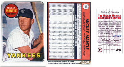Mickey Mantle New York Yankees 1969 #500 Topps Ceramic Limited Edition Baseball Card W/COA