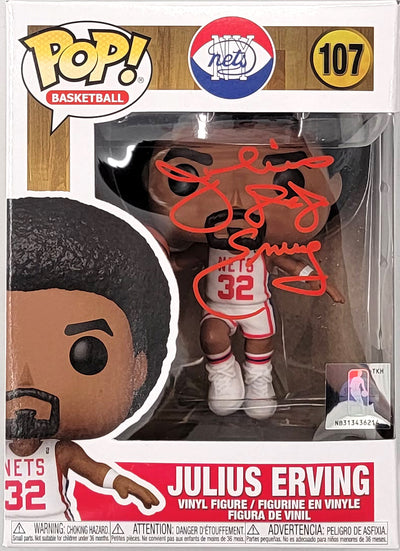 Julius Dr. J Erving Autographed ABA New York Nets Funko Pop Beckett Witnessed RED
