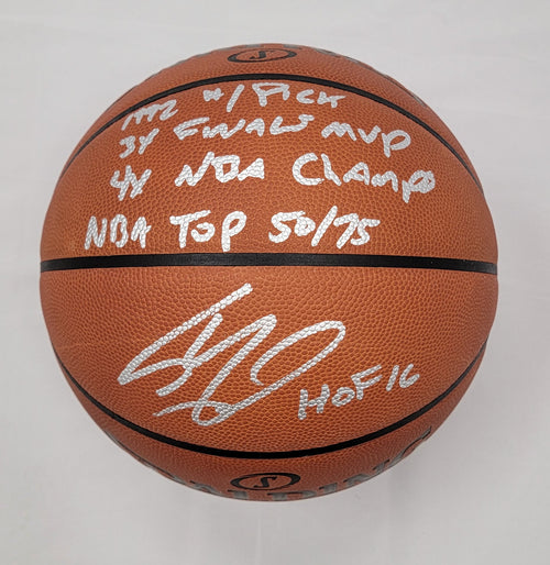 Shaquille O'Neal Autographed Los Angeles Lakers Heat Magic NBA Game Basketball W/ Multiple Inscriptions Beckett Witnessed