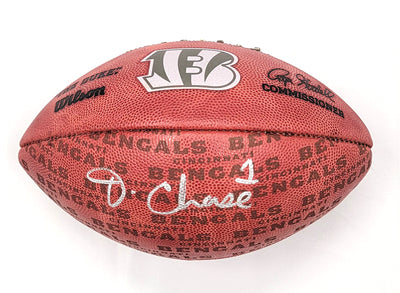 Ja'Marr Chase Autographed Cincinnati Bengals 2023 Engraved NFL Duke Football Beckett Witnessed