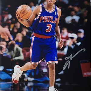 Allen Iverson Autographed Philadelphia 76ers 11x14 Photo Beckett Witnessed