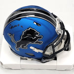 Jameson Williams Autographed Detroit Lions 2024 ALT Mini Helmet Beckett Witnessed