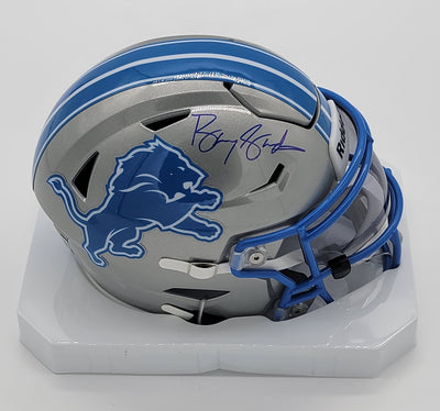 Barry Sanders Autographed Detroit Lions MIDI Speed Flex Helmet Beckett Witnessed