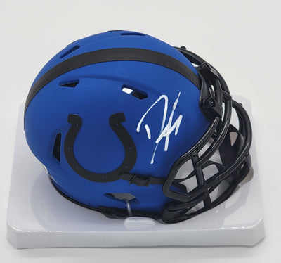 Dwight Freeney Autographed Indianapolis Colts Rave Mini Helmet Beckett Witnessed