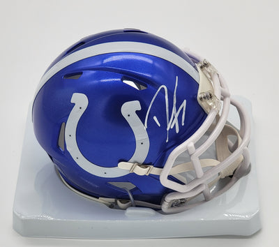 Dwight Freeney Autographed Indianapolis Colts Flash Mini Helmet Beckett Witnessed