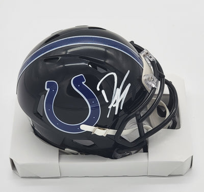 Dwight Freeney Autographed Indianapolis Colts Black ALT Mini Helmet Beckett Witnessed