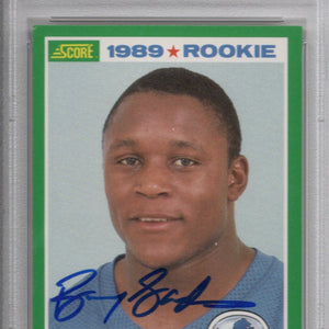 Barry Sanders Autographed Detroit Lions 1989 Score Trading Card #257 PSA Graded Encapsulated 96934133