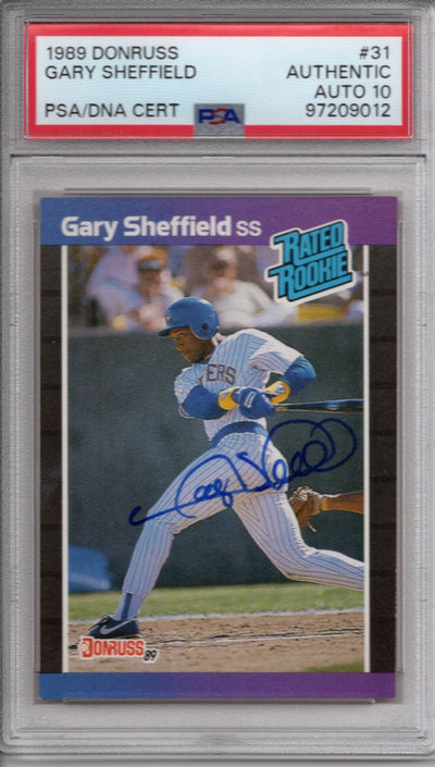 Gary Sheffield Autographed Milwaukee Brewers 1989 Donruss Trading Card #31 PSA Authenticated Encapsulated 97209012