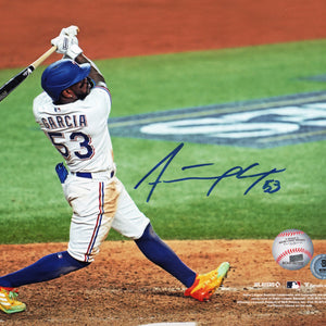 Adolis Garcia Autographed Texas Rangers 2023 World Series 8x10 Photo Beckett Witnessed