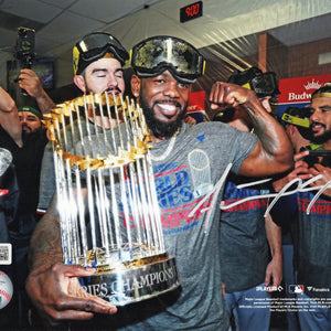 Adolis Garcia Autographed Texas Rangers 2023 World Series Champions 8x10 Photo Beckett Witnessed