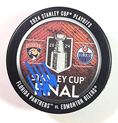 Aleksander Barkov Autographed Florida Panthers 2024 Stanley Cup Final Hockey Puck Beckett Witnessed