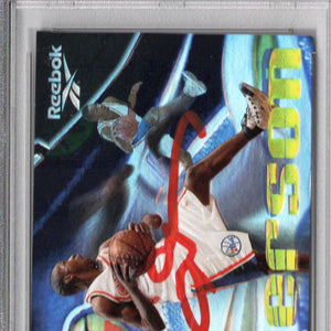Allen Iverson Autographed 76ers Encapsulated 1997-98 Sky Box Reebok Trading Card PSA 84694683