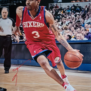 Allen Iverson Autographed Philadelphia 76ers 16x20 Photo Beckett Witnessed #8