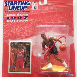 Allen Iverson Autographed Philadelphia 76ers 1997 Starting Lineup Beckett Witnessed