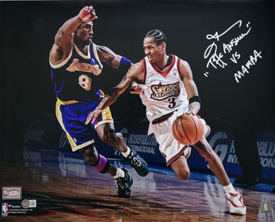 Allen Iverson Autographed Philadelphia 76ers Mitchell & Ness Blue 1996 -  Famous Ink