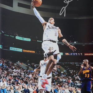 Allen Iverson Autographed Philadelphia 76ers 11x14 Photo White Jersey Beckett Witnessed