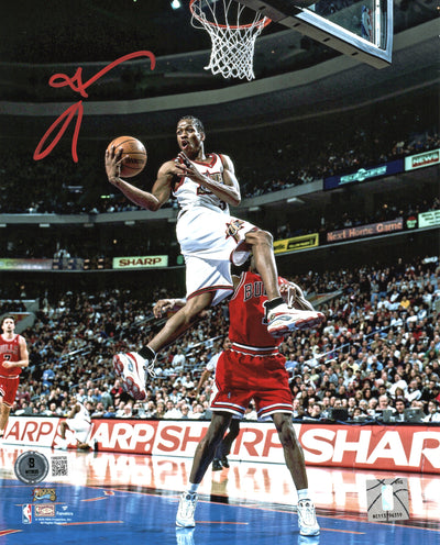 Allen Iverson Autographed Philadelphia 76ers 8x10 Photo Beckett Witnessed White Jersey