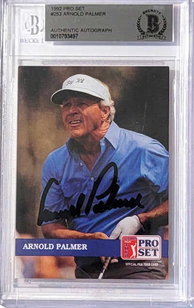 Arnold Palmer Autographed PGA Tour Golf Encapsulated 1992 Pro Set #253 Trading Card Beckett Authenticated 0010793497