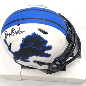 Barry Sanders Autographed Detroit Lions Lunar Eclipse Mini Helmet Beckett Witnessed