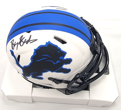 Barry Sanders Autographed Detroit Lions Lunar Eclipse Mini Helmet Beckett Witnessed
