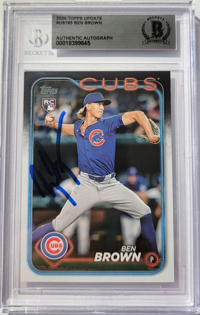 Ben Brown Autographed Chicago Cubs 2024 Topps Rookie Card #US183 Beckett