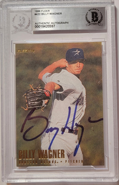 Billy Wagner Autographed Houston Astros 1996 Fleer #422 Rookie Card Beckett Authenticated