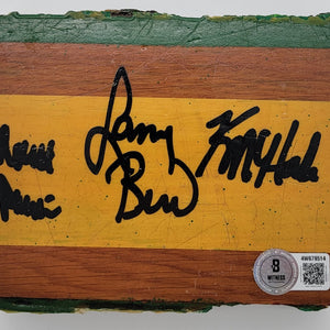 Larry Bird Kevin McHale Robert Parish Celtics Autographed Boston Garden Parquet Floorboard Beckett Witnessed