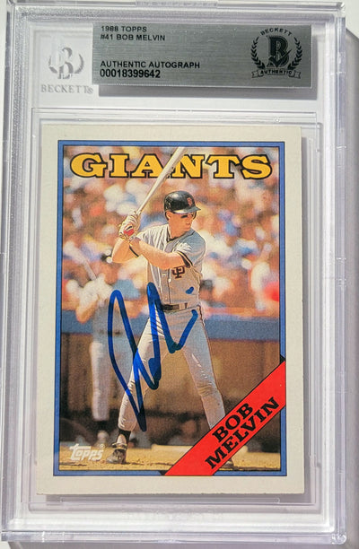 Bob Melvin Autographed San Francisco Giants 1988 Topps Card #41 Beckett