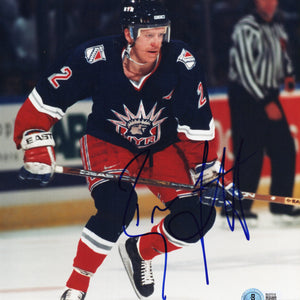 Brian Leetch Autographed New York Rangers 8x10 Photo Beckett