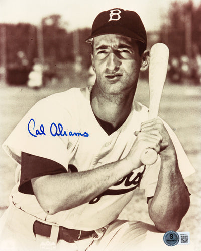 Cal Abrams Autographed Brooklyn Dodgers 8x10 Photo Beckett Authenticated