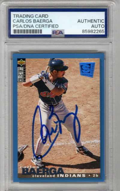 Carlos Baerga Autographed Cleveland Indians 1995 Upper Deck Trading Card #118 PSA AUTHENTIC AUTO