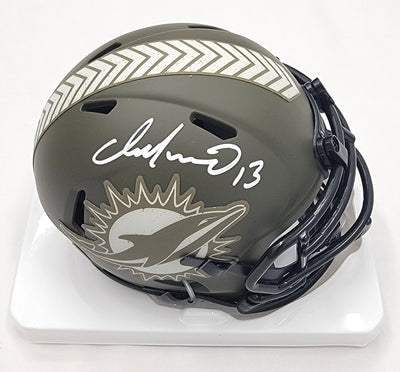 Dan Marino Autographed Miami Dolphins Salute To Service Mini Helmet Beckett Witnessed